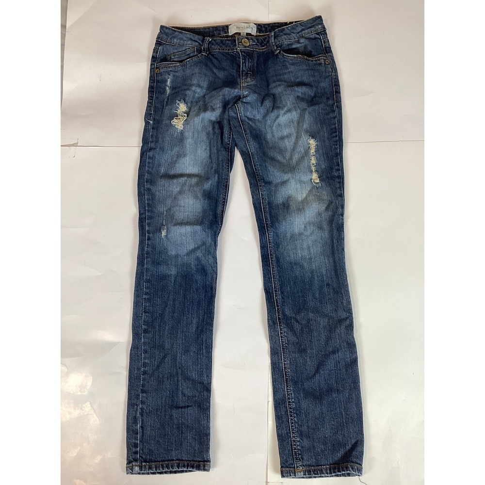 Rewind Jeans Womens/Juniors Size 7 Blue Comfort Stretch Denim Soft Distressed